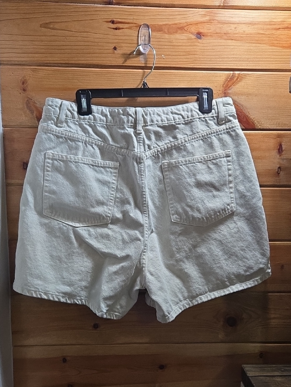 Zara Women's Cream High-Rise Casual Shorts Denim Size 14 EUC 0431